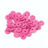 Flat Round Handmade Polymer Clay Beads CLAY-R067-8.0mm-31-4