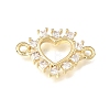 Brass Pave Cubic Zirconia Connector Charms KK-E802-30G-1