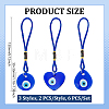 6Pcs 3 Styles Handmade Lampwork Evil Eye Car Rearview Mirror Pendant Decorations HJEW-ME00111-2