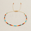 Glass Seed Heishi Braided Bead Bracelet for Women KM8576-1