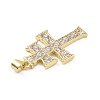 Religion Brass Micro Pave Clear Cubic Zirconia Pendants KK-B177-03G-01-2