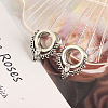 304 Stainless Steel Crystal Rhinestone Horse Eye Ear Plugs Gauges WG9936D-03-1