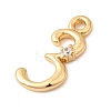 Brass Micro Pave Cubic Zirconia Charms KK-P340-24G-03-2