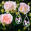 Alloy Enamel Teardrop & Tulip Dangle Earrings WG1F9CE-01-1
