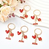 10Pcs Alloy Enamel Clover & Number 2026 & Heart Pendant Decorations KEYC-YW00284-2