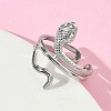 304 Stainless Steel Cuff Open Rings for Women RJEW-L341-01B-P-3