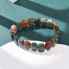 Natural Indian Agate Faceted Beaded Stretch Bracelets for Women BJEW-K251-07D-2