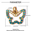 304 Stainless Steel with Sapphire Rhinestone Charms RB-OY001-37G-2