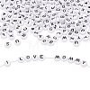 200Pcs 2 Style White Acrylic Enamel Beads SACR-YW0001-04-3