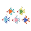Glass Seed Beaded Fish Pendants PALLOY-MZ01219-1