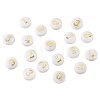 20Pcs 10 Styles Natural White Shell Flat Round Beads BSHE-PH0001-62-6