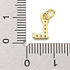 Initial Letter Brass with Cubic Zirconia Charms KK-Q814-26L-G-3