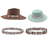 2pcs 2 style Jute Braided & Plastic Hat Belt Sets FIND-CA0008-49-1