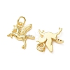 Brass Micro Pave Clear Cubic Zirconia Pendants CU-E003-18G-05-2