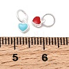 925 Sterling Silver Enamel Heart Charms STER-K188-07S-3