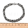 201 Stainless Steel Byzantine Chains Bracelets for Women Men BJEW-F529-02AS-4