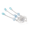 3Pcs 3 Styles Alloy Woven Net with Teardrop Big Pendants PALLOY-JF04660-4