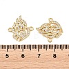 Brass Pave Clear Cubic Zirconia Connector Charms KK-L275-36G-3