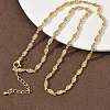 Brass Micro Pave Clear Cubic Zirconia Eye Link Chain Necklaces NJEW-G183-07G-1