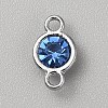 Faceted Glass Flat Round Connector Charms FIND-WH20042-56A-1