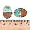 Transparent Resin and Walnut Wood Pendants RESI-T057-04I-4