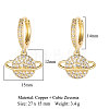 Brass Micro Pave Clear Cubic Zirconia Hoop Earrings EJEW-OY001-10G-2