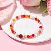 Glass Faceted Round Beaded Stretch Bracelets BJEW-JB10057-04-2