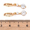 Brass Micro Pave Clear Cubic Zirconia Leverback Earrings EJEW-K300-17G-5