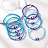 8Pcs Glass Seed Beads & Lampwork Beaded Stretch Bracelets for Women BJEW-MZ00263-2