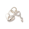 925 Sterling Silver Key & Heart Lock Charms with 925 Stamp and Jump Rings FIND-U013-04S-1