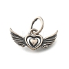 925 Sterling Silver Angel Wings Heart Charms STER-L066-04AS-1