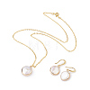 Plated Natural Baroque Pearl Keshi Pearl Beads Jewelry Sets SJEW-JS00977-1