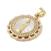 Brass Micro Pave Clear Cubic Zirconia Pendants KK-Q813-16E-G-2