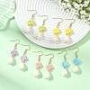 Shell Pearl & Porcelain Beads Dangle Earrings EJEW-JE07202-1