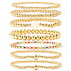 7Pcs Brass Round Beaded Bracelets for Women SB9067-4-1