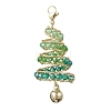 Christmas Tree Copper Wire Wrapped Glass Pendant Decorations HJEW-TA00402-2