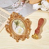 Brass Wax Seal Stamps with Wood Handle AJEW-WH0412-0133-5
