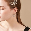 Wrapped Shell Pearl Beaded Dangle Stud Earrings EJEW-TA00206-4