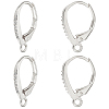 4Pairs Brass Micro Pave Clear Cubic Zirconia Leverback Earring Findings KK-BBC0021-97P-1