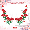 Flower Polyester Embroidery Iron on Applique Patch PATC-WH0005-48A-2