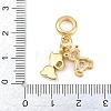 Brass Pave Clear Cubic Zirconia Animal European Dangle Charms KK-H273-53G-03-3