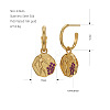 304 Stainless Steel Micro Pave Cubic Zirconia Stud Dangle Earrings WGC9028-01-1