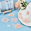  20 Pcs 9 Style Flower & Butterfly Organgza Lace Embroidery Ornament Accessories DIY-NB0007-72-5