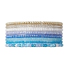 8Pcs 8 Color Glass Seed Beaded Stretch Bracelets Set for Women BJEW-JB09661-02-1