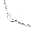 304 Stainless Steel Cable Chain Anklets AJEW-H104-05P-2