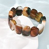 Oval Natural Banded Agate(Dyed & Heated) Beaded Stretch Bracelets for Women Men GG-CBA9ACE-A12-3