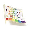 Rainbow Flag Alloy Enamel Pin Brooches JEWB-C029-05G-1