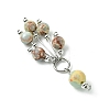 6Pcs 6 Styles Mixed Stone Round Tassel Big Pendants PALLOY-JF03281-5
