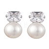 Natural Pearl Ear Studs EJEW-P286-02P-1