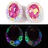 Handmade Luminous Polymer Clay Glass Rhinestone Beads CLAY-H003-05E-1